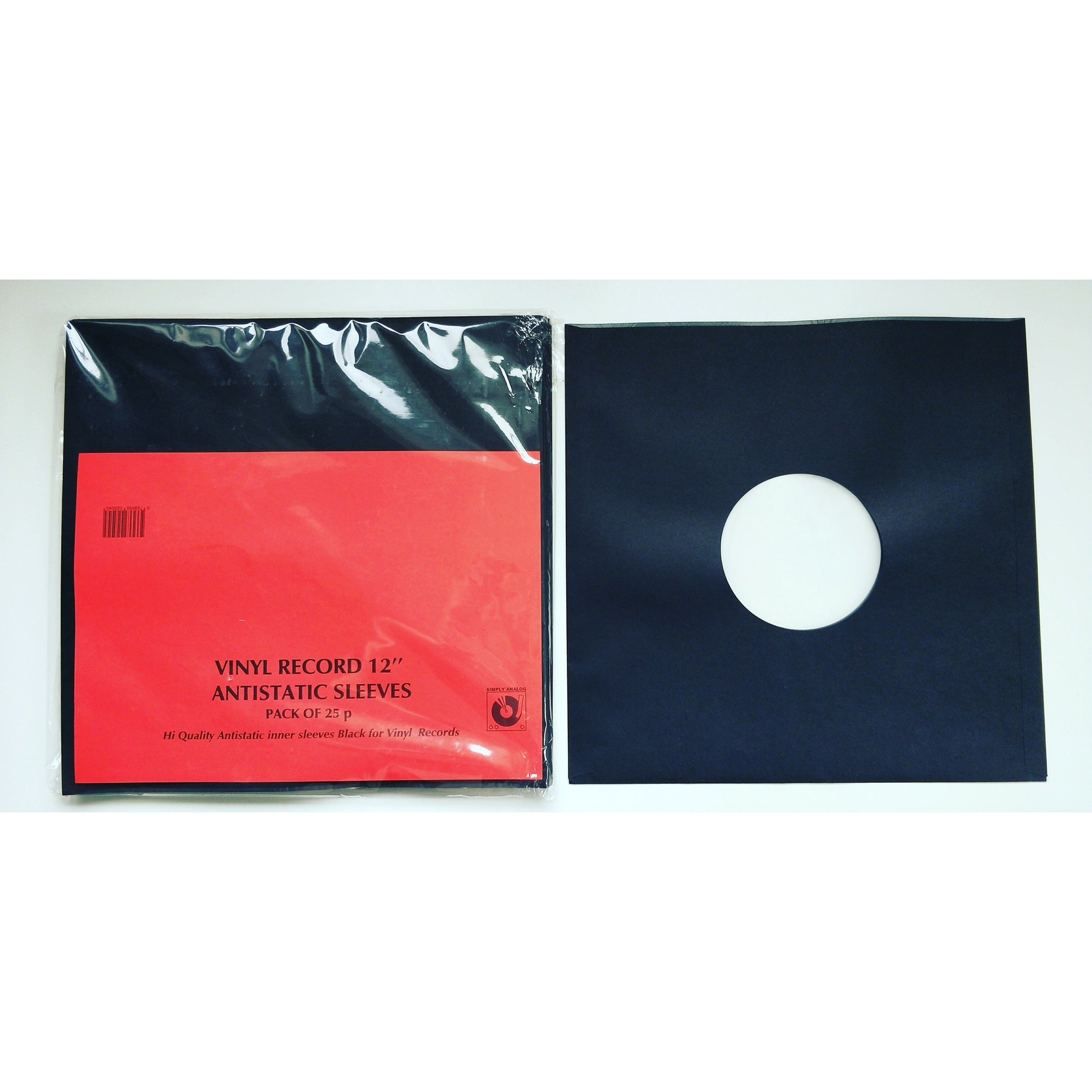 Simply Analog - 12" Antistatic Inner Sleeves - white or black 25 pk